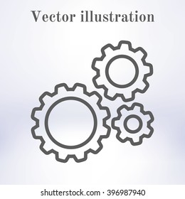 Icon of gears. Flat style. 