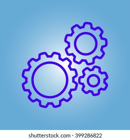 Icon of gears. Flat style. 