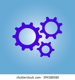 Icon of gears. Flat style. 