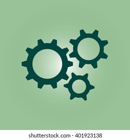 Icon of gears. Flat style. 