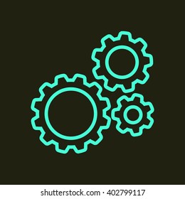 Icon of gears. Flat style. 