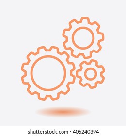 Icon of gears. Flat style. 
