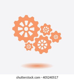 Icon of gears. Flat style. 
