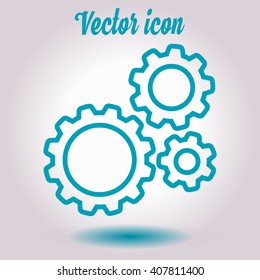 Icon of gears. Flat style. 