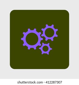 Icon of gears. Flat style. 