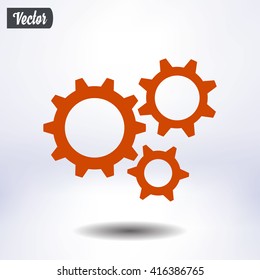 Icon of gears. Flat style. 