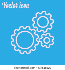 Icon of gears. Flat style. 