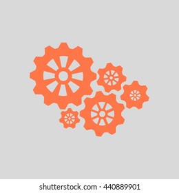 Icon of gears. Flat style. 