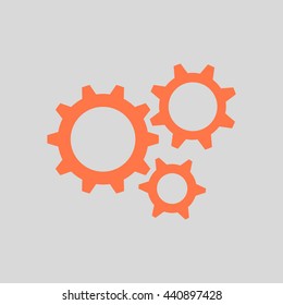 Icon of gears. Flat style. 