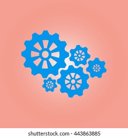 Icon of gears. Flat style. 