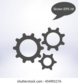 Icon of gears. Flat style. 