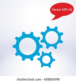 Icon of gears. Flat style. 