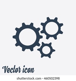 Icon of gears. Flat style. 