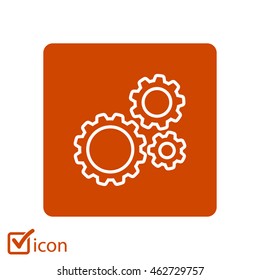 Icon of gears. Flat style. 