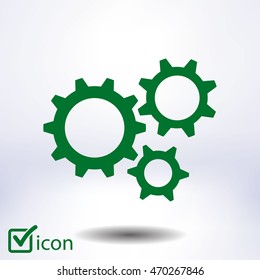 Icon of gears. Flat style. 