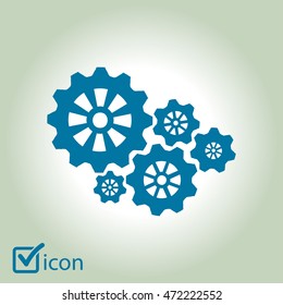 Icon of gears. Flat style. 