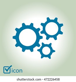 Icon of gears. Flat style. 