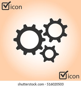 Icon of gears. Flat style. 