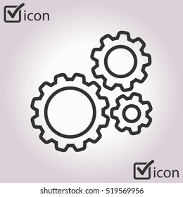 Icon of gears. Flat style. 