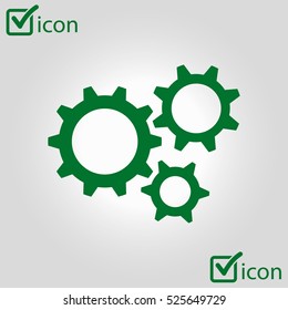 Icon of gears. Flat style. 