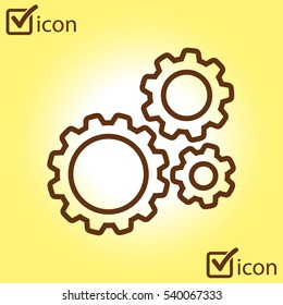 Icon of gears. Flat style. 