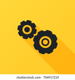 Icon of gears. Flat style.