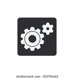 Icon of gears. Flat style. black icon.