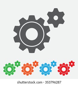 Icon of gears. Flat style. color icon.