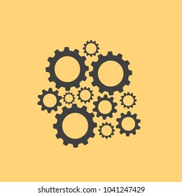 Icon gears on a soft background. Information about technology and electronics. Signs for gadgets.
