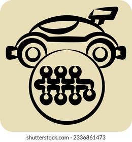 Icon Gearshift. related to Racing symbol. hand drawn style. simple design editable. simple illustration