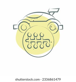 Icon Gearshift. related to Racing symbol. Color Spot Style. simple design editable. simple illustration