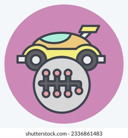 Icon Gearshift. related to Racing symbol. color mate style. simple design editable. simple illustration
