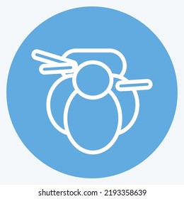Icon Geisha. suitable for Japanese symbol. blue eyes style. simple design editable. design template vector. simple illustration