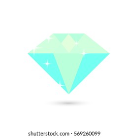 Icon gem diamond on a white background.
