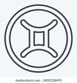 Icon Gemini. related to Horoscope symbol. line style. simple design editable. simple illustration