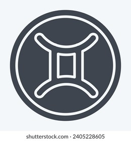 Icon Gemini. related to Horoscope symbol. glyph style. simple design editable. simple illustration