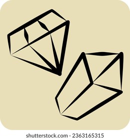 Icon Gemstone. related to Mining symbol. hand drawn style. simple design editable. simple illustration