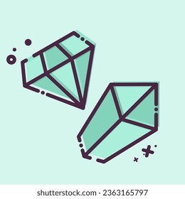 Icon Gemstone. related to Mining symbol. MBE style. simple design editable. simple illustration