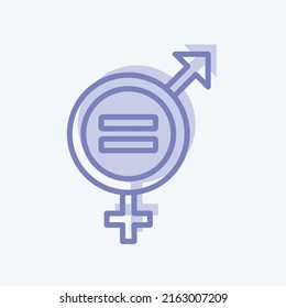 Icono Igualdad de Género. adecuado para el símbolo comunitario. estilo de dos tonos. diseño simple editable. vector de plantilla de diseño. ilustración de símbolo simple