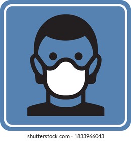 Icon Of Gender Neutral Person Wearing A Face Mask