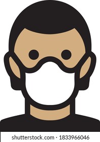 Icon Of Gender Neutral Person Wearing A Face Mask