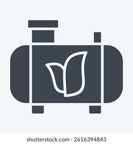 Icon Generation Biofuels. related to Save the World symbol. glyph style. editable