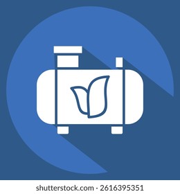 Icon Generation Biofuels. related to Save the World symbol. long shadow style. editable