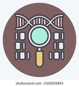 Código genético de iconos. relacionado con el símbolo bioquímico. estilo mate de color. diseño simple editable. ilustración simple