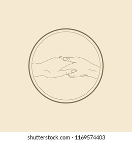 icon of gentle handshake in vector illustration line