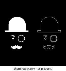 Icon gentleman color white, human