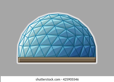 Icon Geodesic Dome. Vector Flat Illustration.