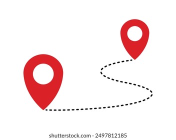 Icon of geolocation pin. Vector illustration. Isolated objects on white background.