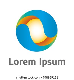 Icon geometric sphere icon with cut. Ideal for visual communication, information and institutional material