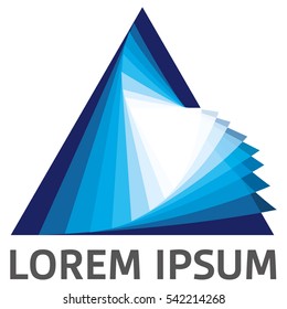 Icon geometric symbol prism pyramid or triangle. Ideal for visual communication, information and institutional material